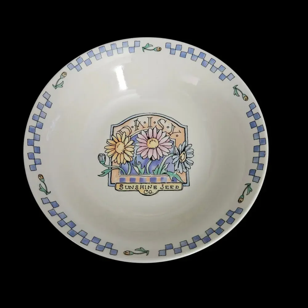 Sunshine Seed Company Floral Stoneware Soup Cereal Bowls Set of 4 China